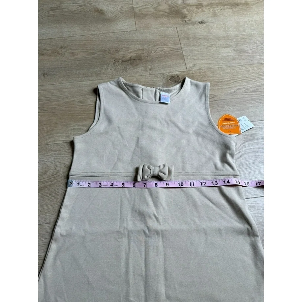 NWT Kids Girls Uniform Gymboree sleeveless bow ruffle jumper dress tan size 12